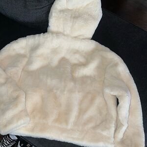 UGG RTW Cream Satin Lined Mandy style Jacket with Hood